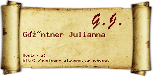 Güntner Julianna névjegykártya